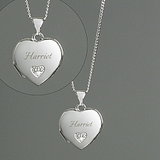 Sterling Cubic Zirconia Heart Locket Delivery to UK